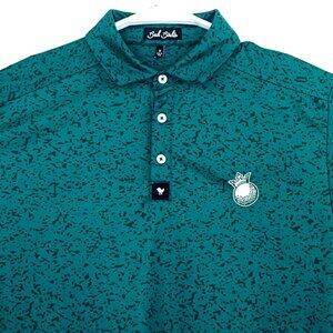 Bad Birdie Golf Polo Shirt Speckled Camo Performance Mens Stretch Green Medium